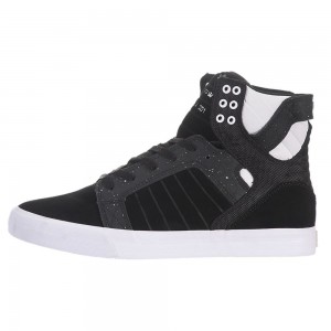 Altos Supra SkyTop Mujer Negros Blancos | TGPKM9340