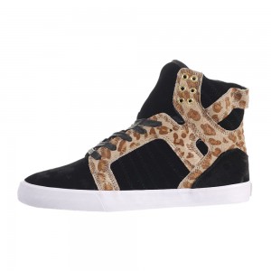 Altos Supra SkyTop Mujer Negros Leopardo | UKCHX9614