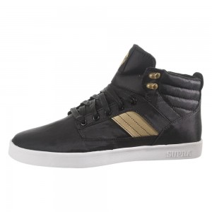 Tenis Skate Supra Bandit Hombre Negros Dorados | UQCNI7859