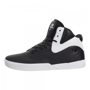 Tenis Skate Supra Khan Hombre Negros Blancos | RNZQD8601