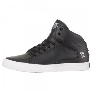 Tenis Skate Supra Society Mid Hombre Negros | YHGXT5947