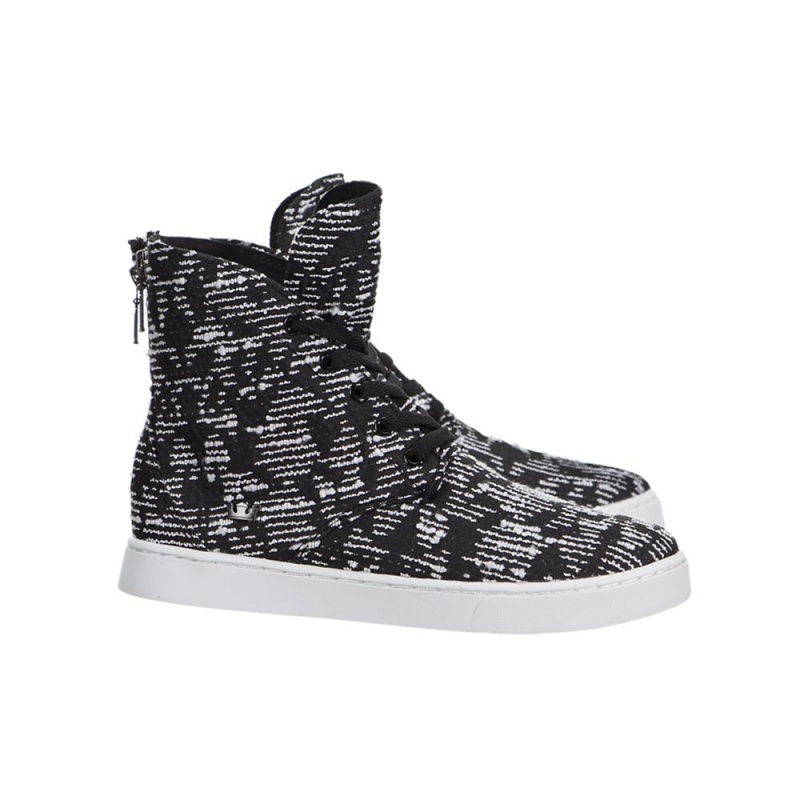 Altos Supra Joplin Mujer Negros Blancos | BCWJY5476