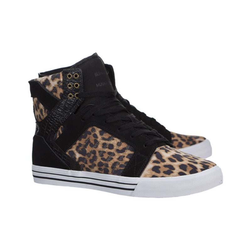 Altos Supra SkyTop Hombre Leopardo Negros | SYKVT4782