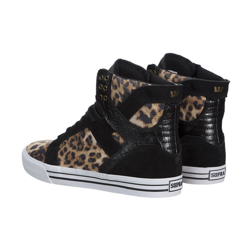 Altos Supra SkyTop Hombre Leopardo Negros | SYKVT4782