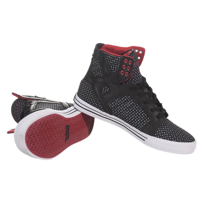 Altos Supra SkyTop Hombre Negros Blancos | LPATC1257