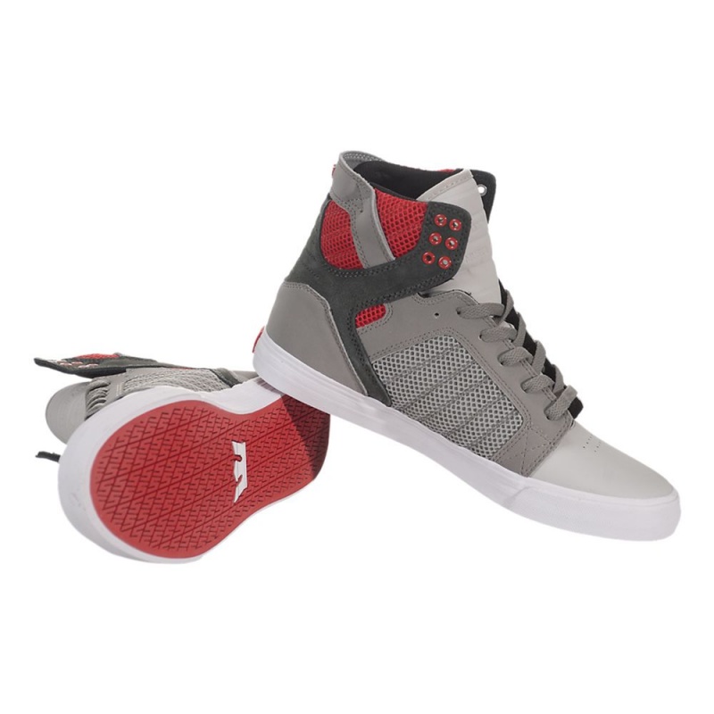 Altos Supra SkyTop Mujer Grises Rojos | VASFK4530