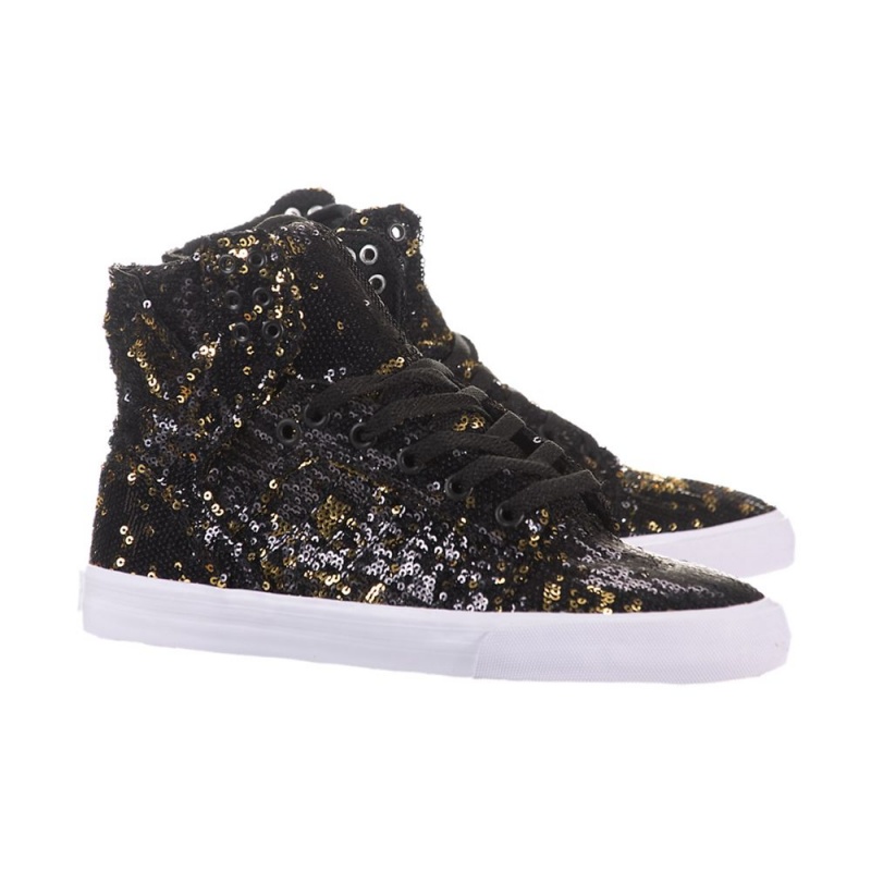 Altos Supra SkyTop Mujer Negros Dorados | VPNQB9245