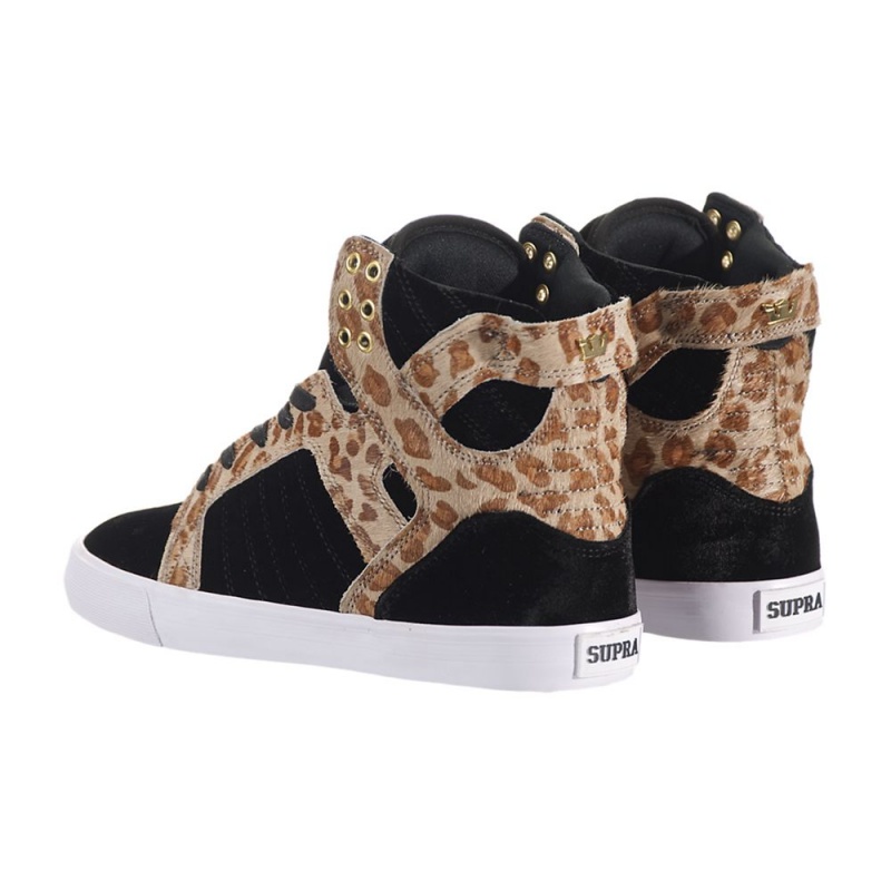 Altos Supra SkyTop Mujer Negros Leopardo | UKCHX9614