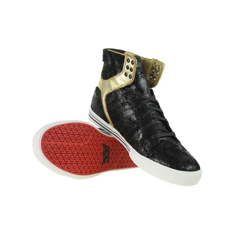 Altos Supra SkyTop NS Hombre Negros Dorados | QFMUY0728