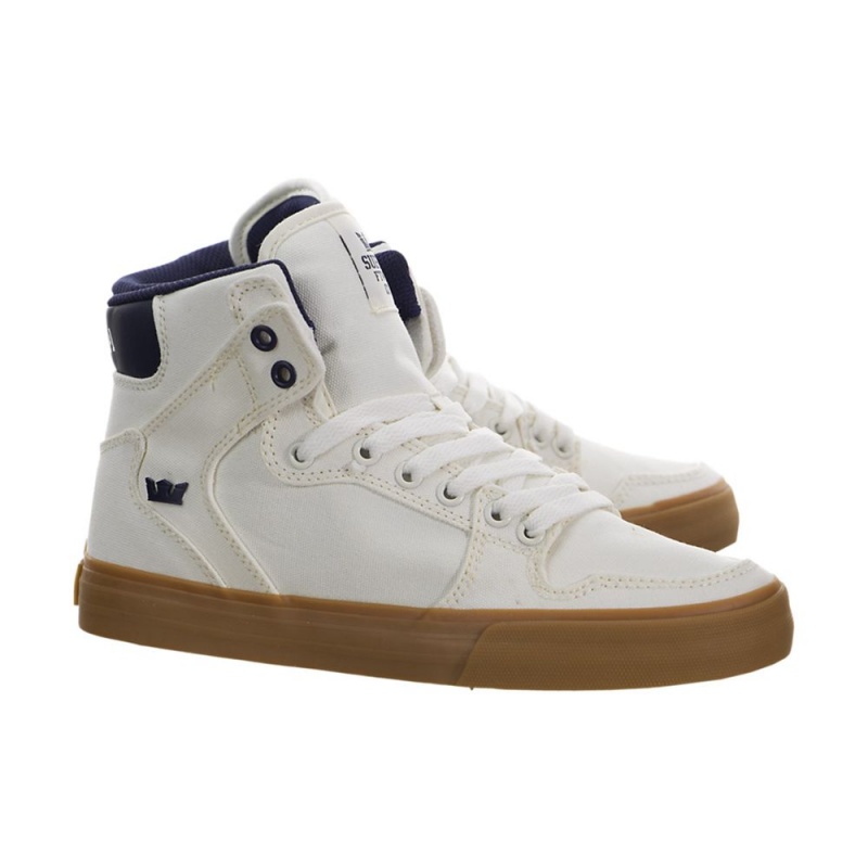 Altos Supra Vaider Hombre Blancos Azules | QBEOC5892