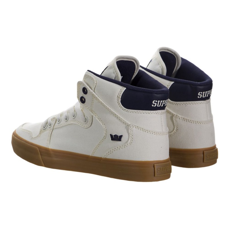 Altos Supra Vaider Hombre Blancos Azules | QBEOC5892