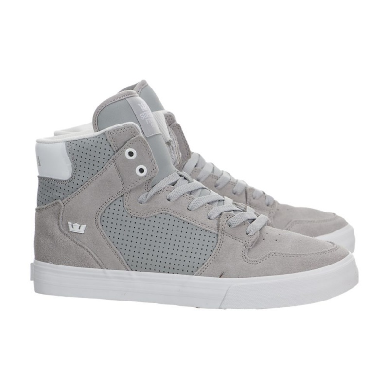 Altos Supra Vaider Hombre Grises Blancos | FGADV4783