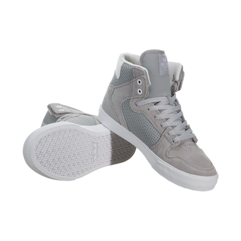 Altos Supra Vaider Hombre Grises Blancos | FGADV4783