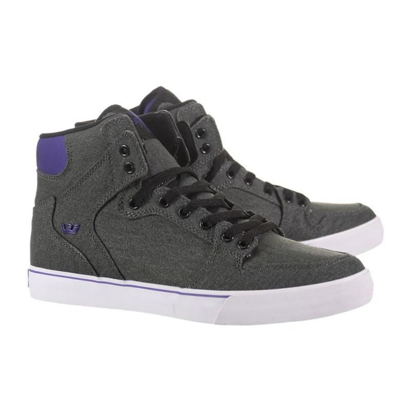 Altos Supra Vaider Hombre Grises Morados | DQFXJ0985