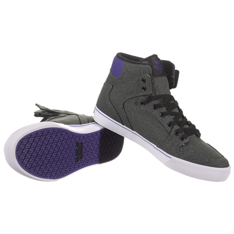 Altos Supra Vaider Hombre Grises Morados | DQFXJ0985