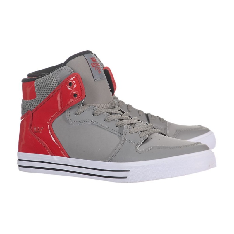 Altos Supra Vaider Hombre Grises Rojos | XZEBJ7510