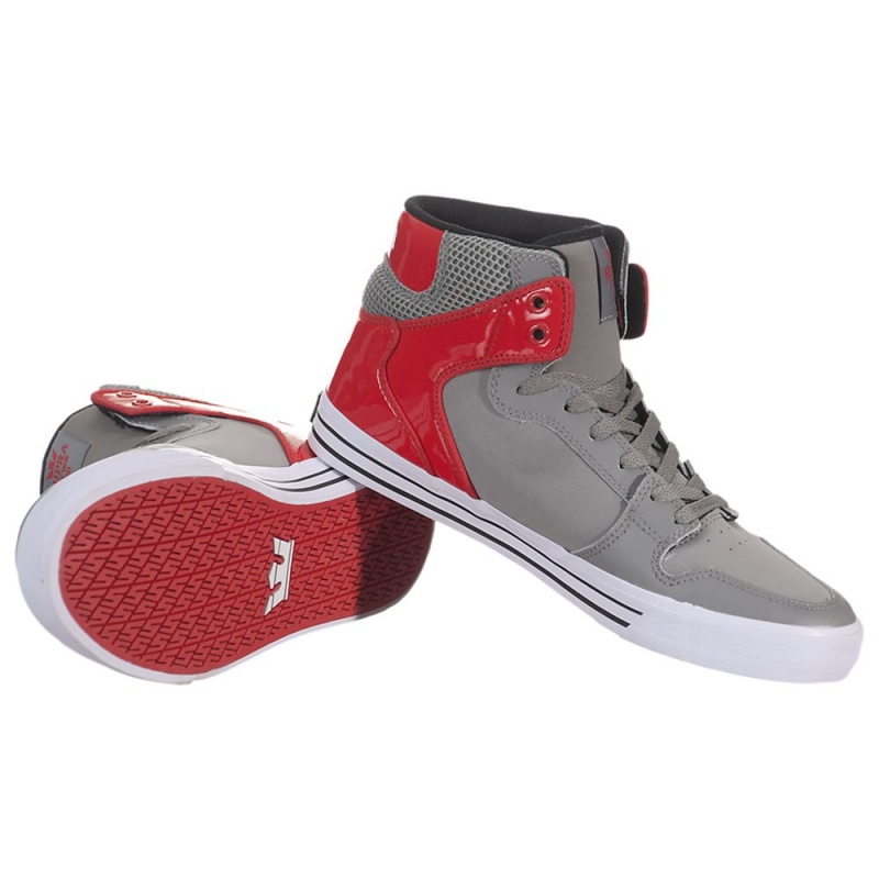 Altos Supra Vaider Hombre Grises Rojos | XZEBJ7510