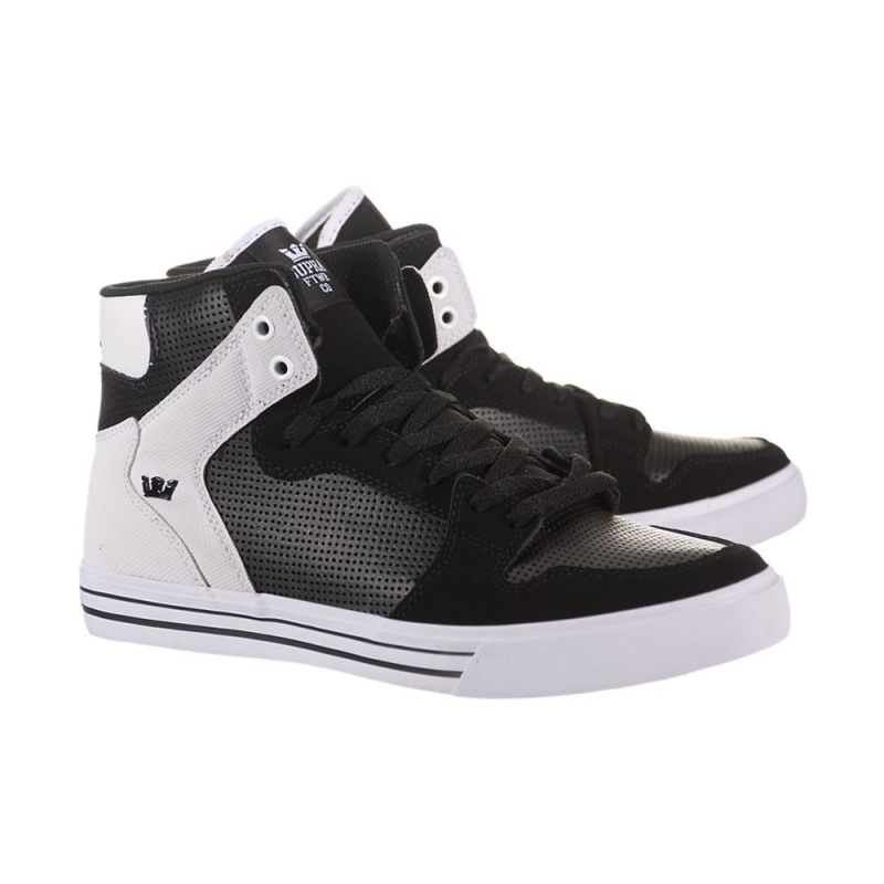 Altos Supra Vaider Hombre Negros Blancos | FOHWS9831