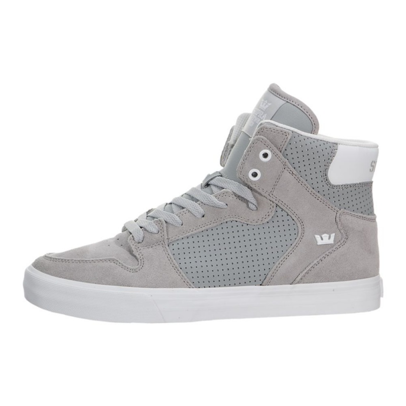 Altos Supra Vaider Mujer Grises Blancos | QWJRP8493