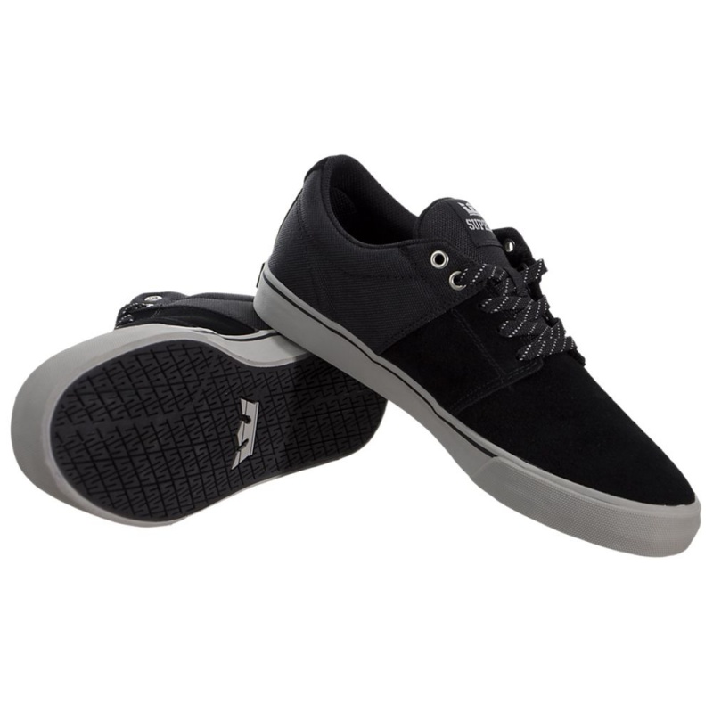 Bajos Supra Stacks Vulc II Hombre Negros | WXUYC3841