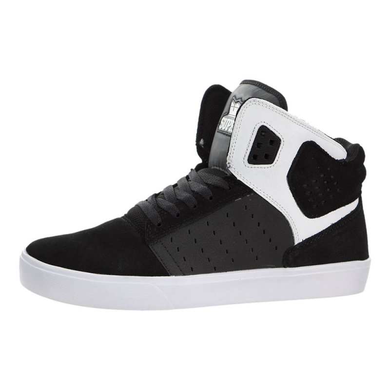 Tenis Skate Supra Atom Hombre Negros Blancos | ADJXI8346