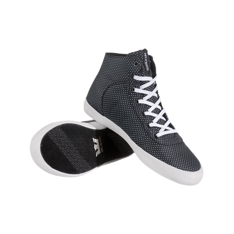 Tenis Skate Supra Cuttler Hombre Negros Blancos | CHNBF3507