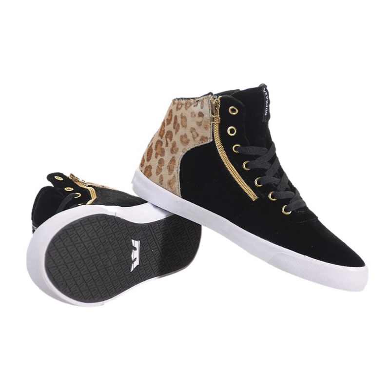 Tenis Skate Supra Cuttler Mujer Negros Leopardo | AIPXJ2693