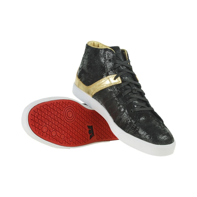 Tenis Skate Supra Indy NS Hombre Negros Dorados | OZWGX0183