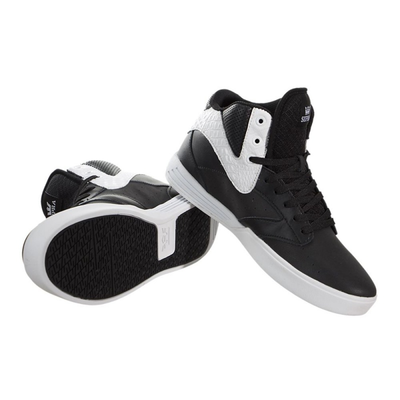 Tenis Skate Supra Khan Mujer Negros Blancos | JLDSV4960