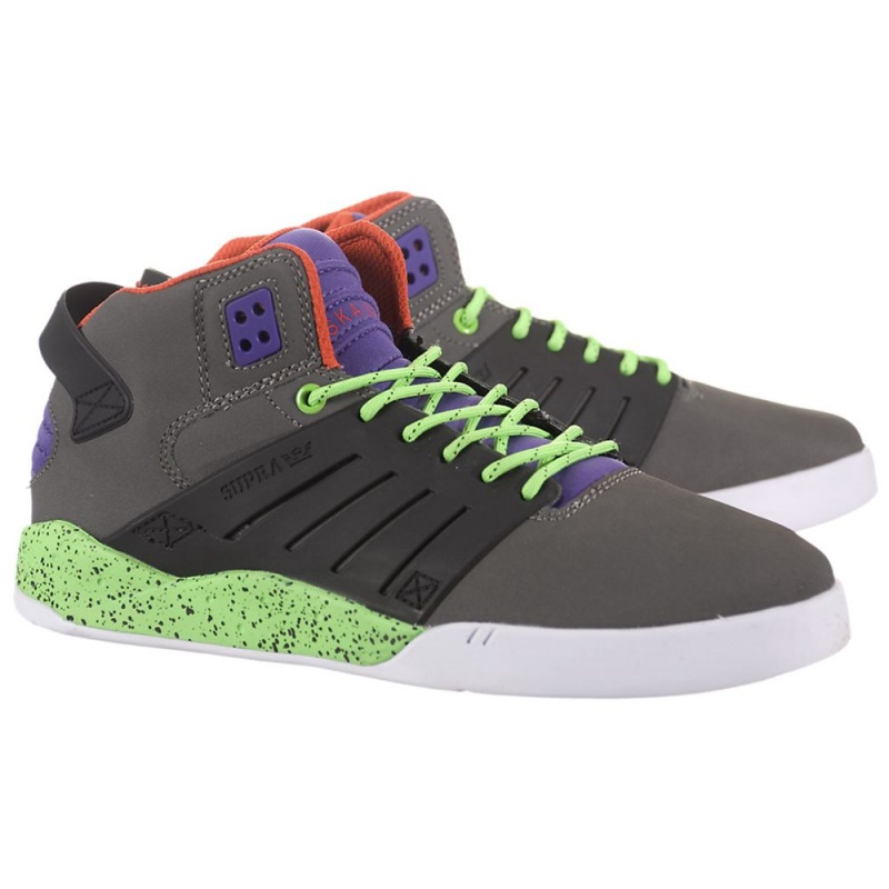 Tenis Skate Supra SkyTop III Hombre Grises Negros | KMRDE5062