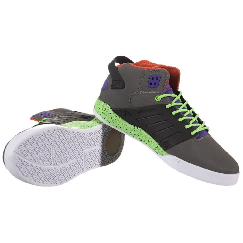 Tenis Skate Supra SkyTop III Hombre Grises Negros | KMRDE5062