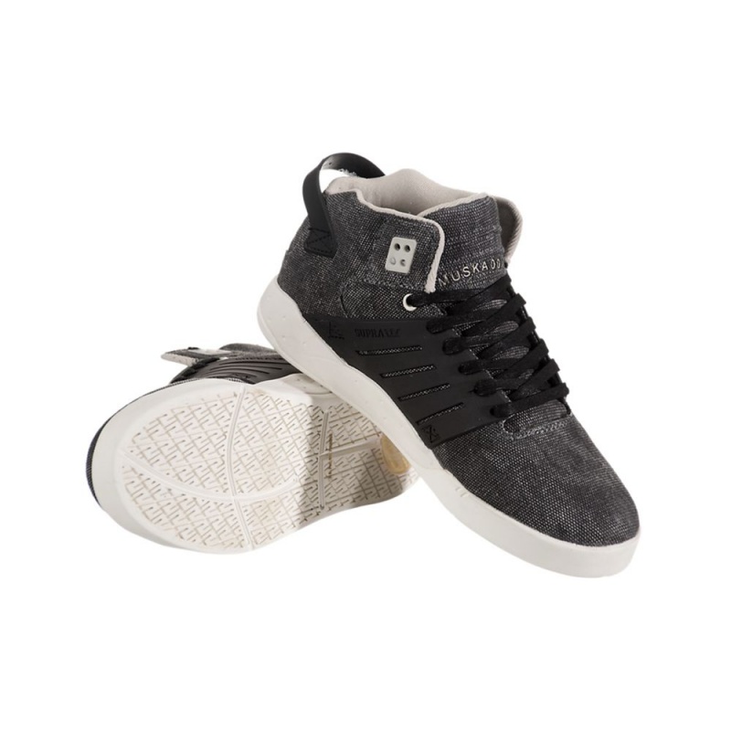 Tenis Skate Supra SkyTop III Hombre Grises Negros | SJTZM9407