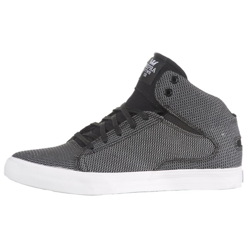 Tenis Skate Supra Society Mid Mujer Negros Blancos | QAIKB7590