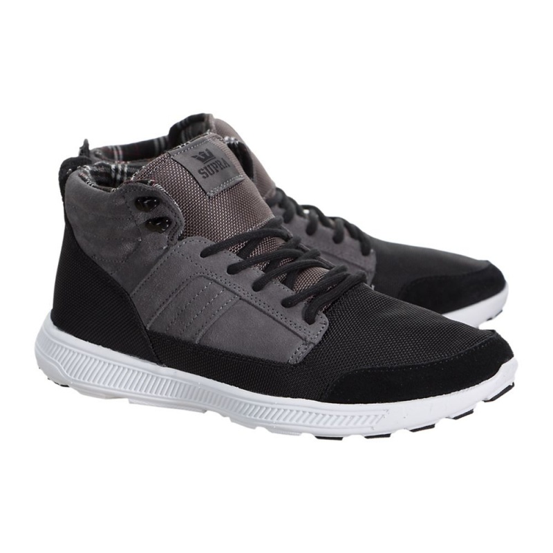 Tenis Supra Bandito Hombre Grises Negros | NRTDB4926