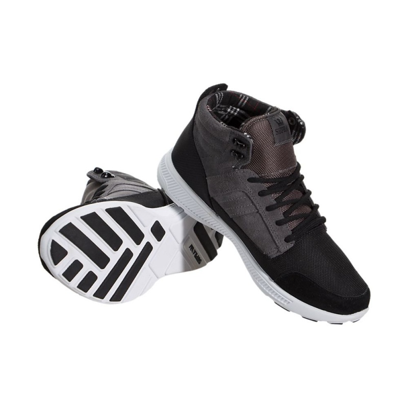 Tenis Supra Bandito Hombre Grises Negros | NRTDB4926